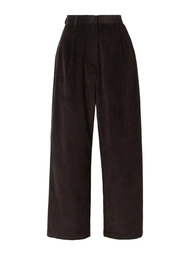 The Frankie Shop Norstrand Pleated Cotton-corduroy Straight-leg Pants
