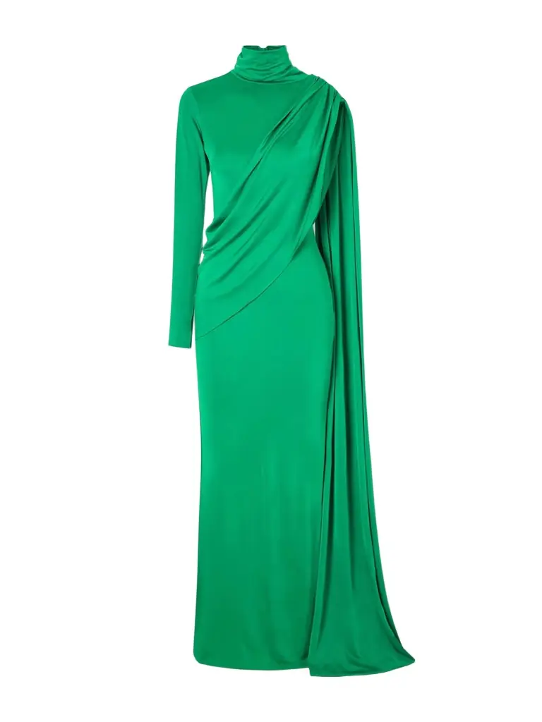 The New Arrivals Ilkyaz Ozel Aya Scarf-detailed Satin Gown