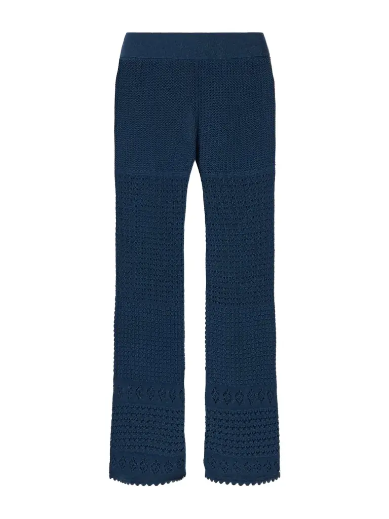 Eres Emblème Crocheted Cotton-blend Straight-leg Pants