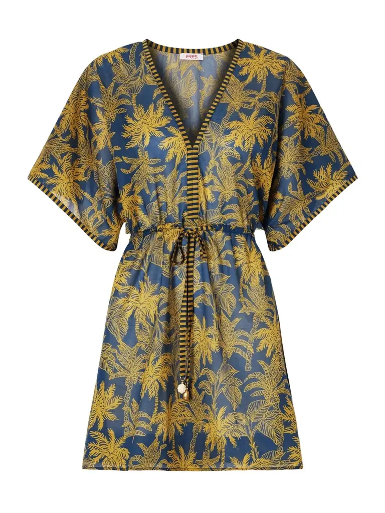Eres Peninsule Embellished Printed Cotton-voile Mini Dress
