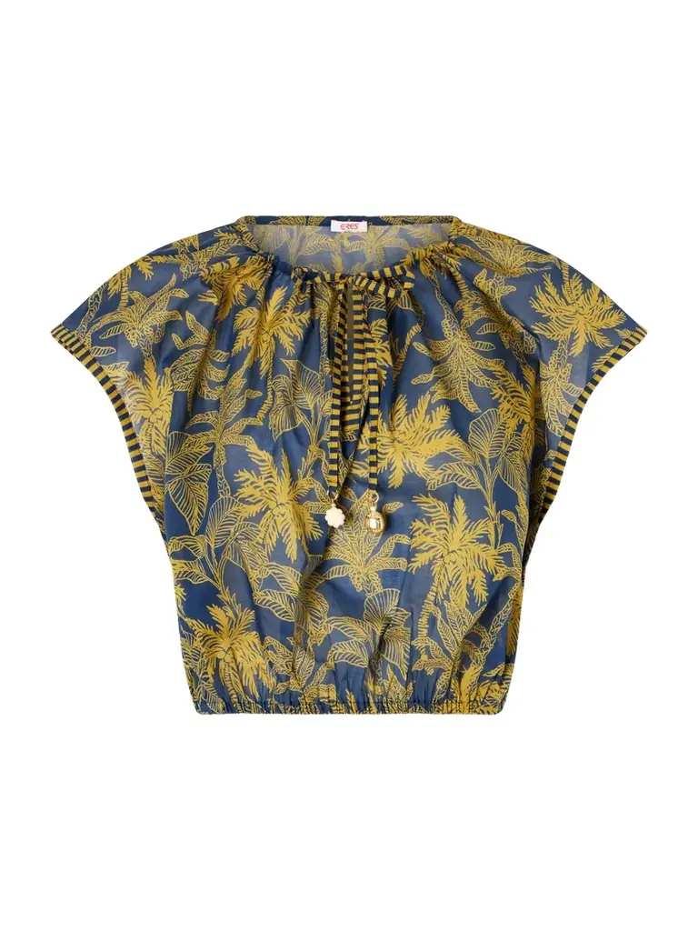 Eres Crocodile Embellished Printed Cotton-voile Blouse