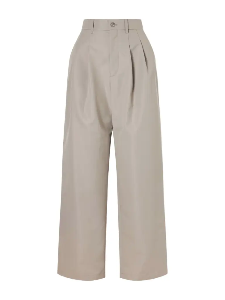 Wardrobe.NYC Pleated Cotton-blend Wide-leg Pants