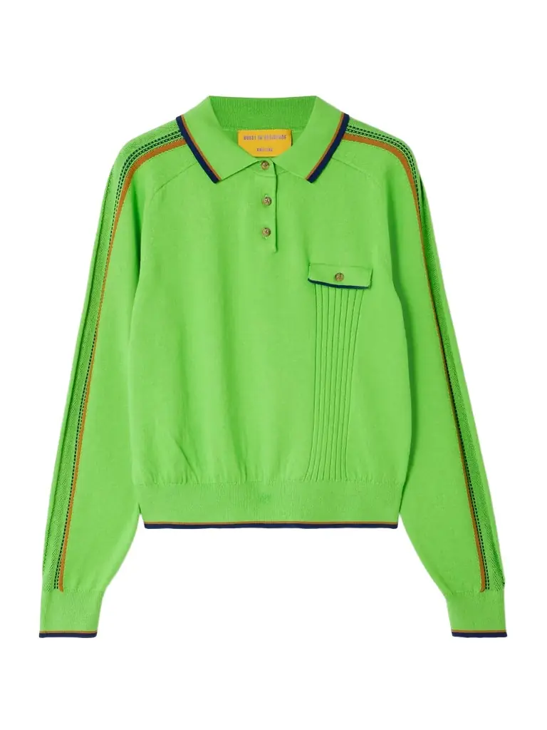 Guest In Residence Relay Striped Cotton And Cashmere-blend Polo Shirt
