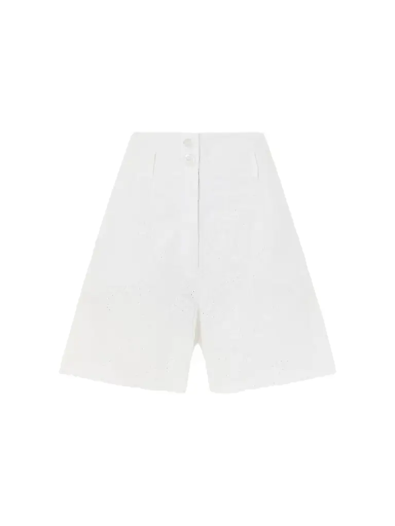 Loretta Caponi Rocchetta Scalloped Broderie Anglaise Cotton Shorts