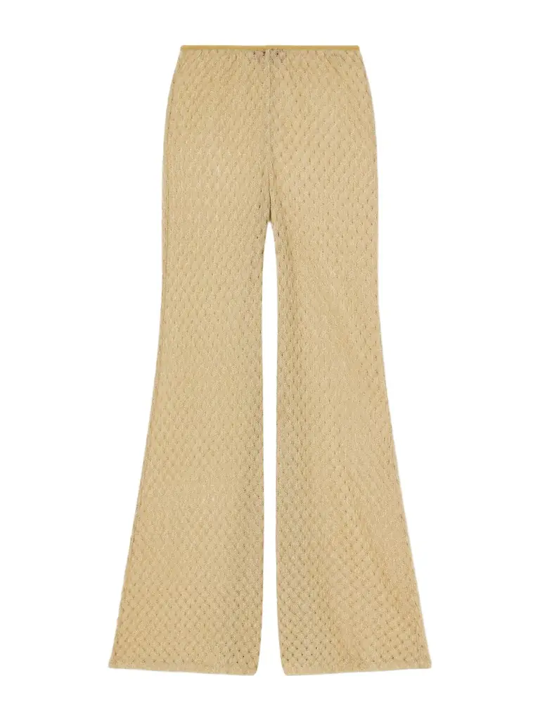 Missoni Metallic Crochet-knit Flared Pants