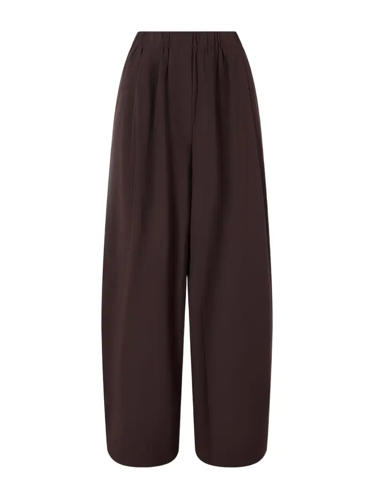 St. Agni Pleated Cotton-blend Poplin Wide-leg Pants