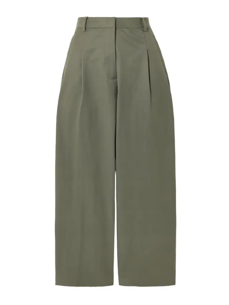 St. Agni Pleated Cotton-blend Tapered Pants