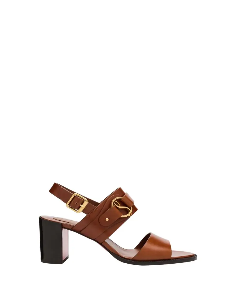Christian Louboutin 70mm Her in Roma Leather Block-Heel Sandals