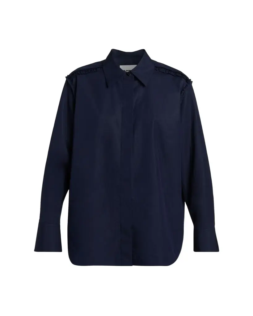 Jil Sander Ruffled Cotton Button-Down Shirt