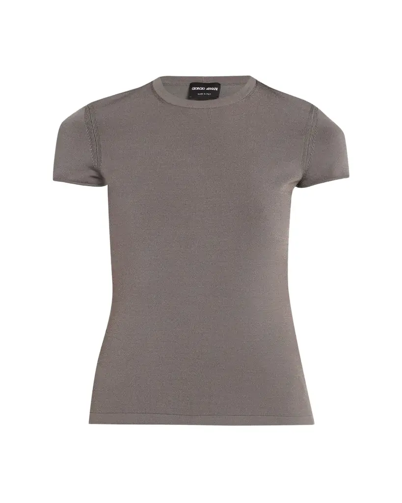 Giorgio Armani Crewneck Ribbed Jersey Tee