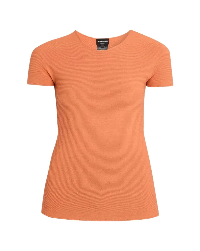 Giorgio Armani Short-Sleeve Crewneck Sweater
