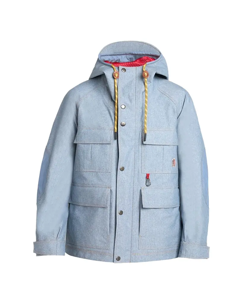 Moncler Grenoble Men's Hooded Cargo Pocket Jacket with Clip