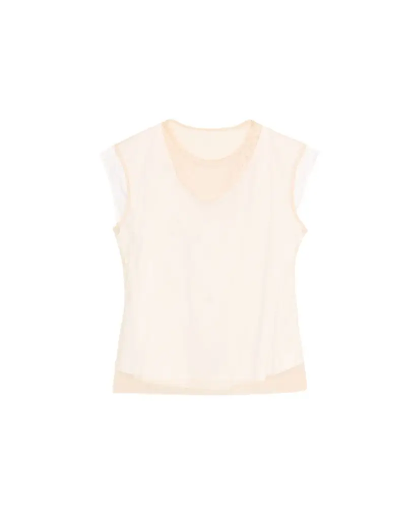 Simone Rocha Layered Liquid Cotton Cap-Sleeve Top