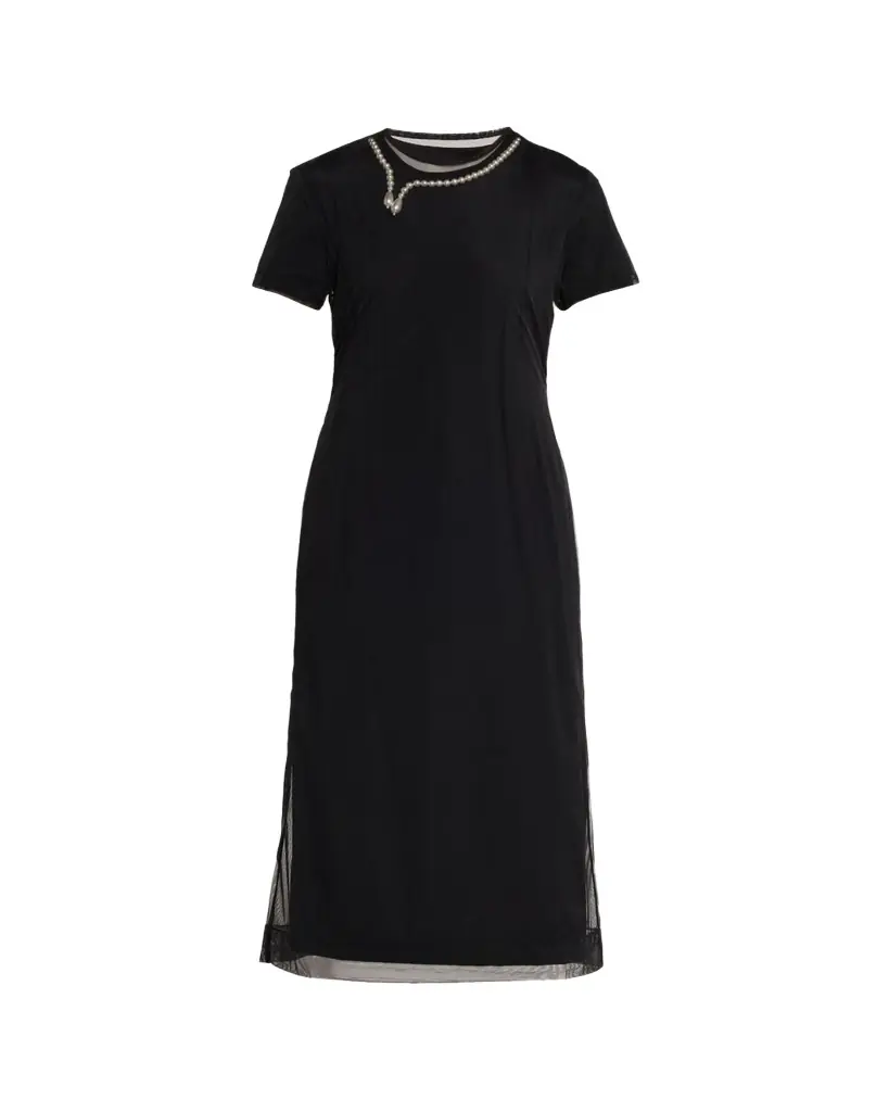 Simone Rocha Layered Liquid Cotton Midi T-Shirt Dress