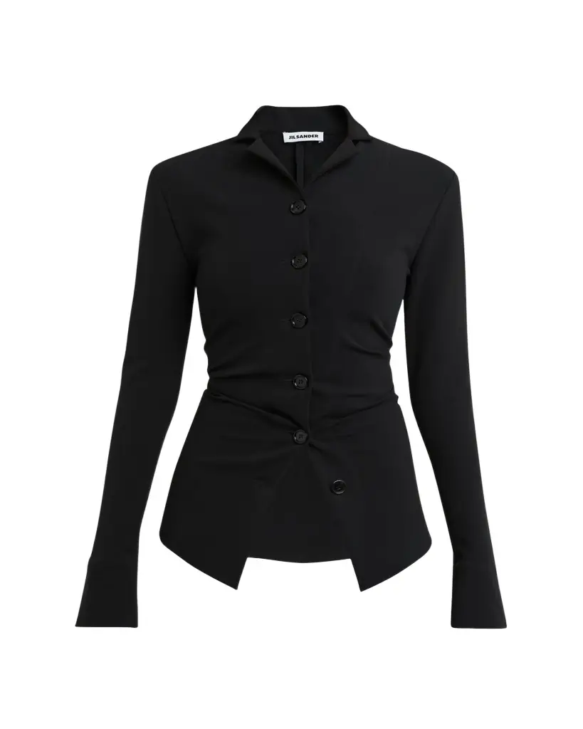 Jil Sander Gathered Slim-Fit Button-Down Shirt