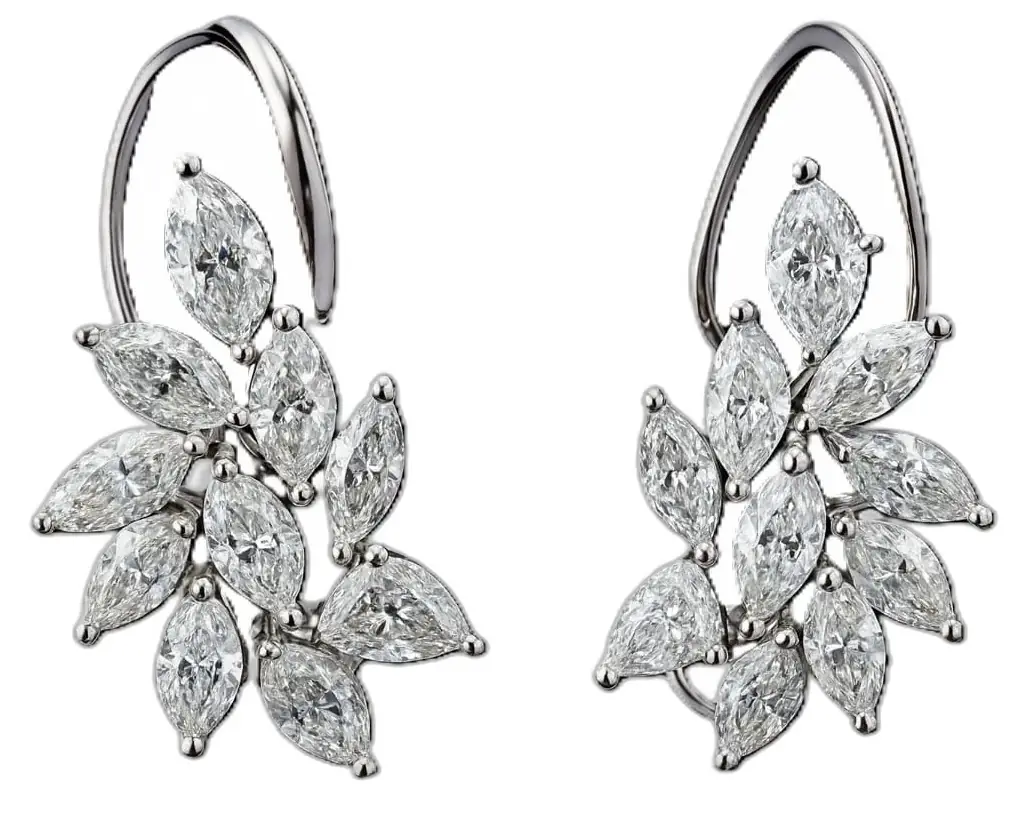 Wish Fine Jewelry 1.07ct Diamond 18K Gold Cocktail Earrings
