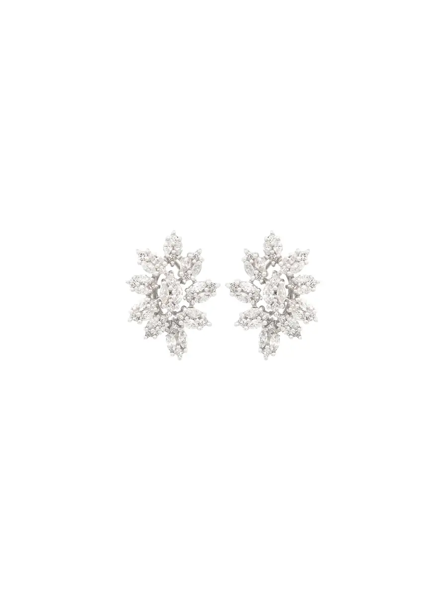 Wish Fine Jewelry 2.22ct Diamond 18K Gold Statement Cluster Earrings