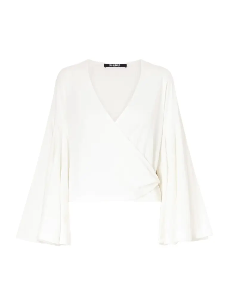 Jacquemus The Ventadou Paper-blend Wrap Top
