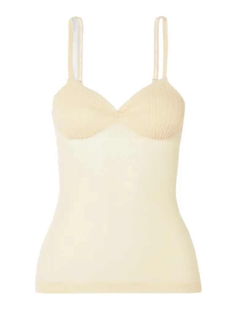 Victoria Beckham Pointelle-knit Cotton-blend Camisole