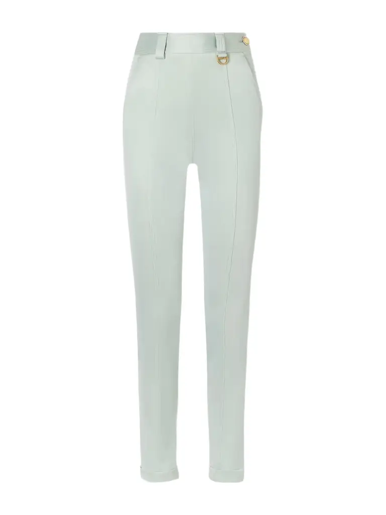 Chloé Cropped Satin-trimmed Stretch-jersey Leggings