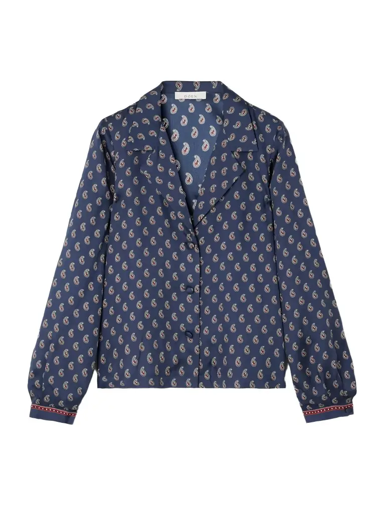 DÔEN Elene Paisley-print Silk-satin Blouse