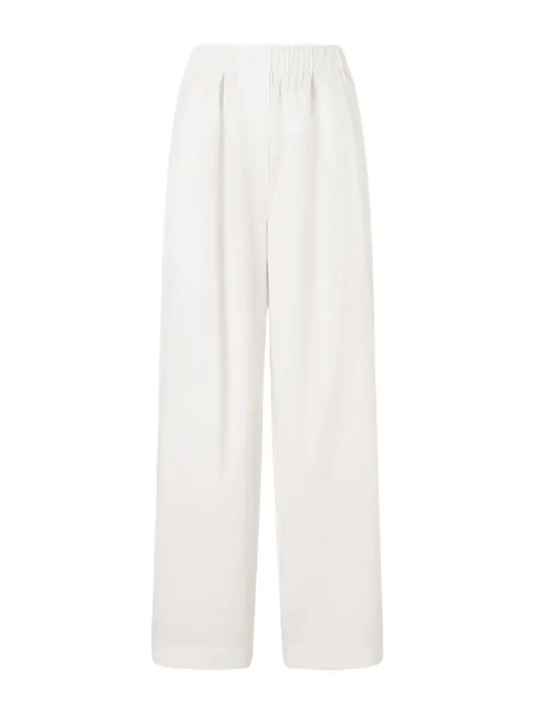 St. Agni Pleated Cotton-blend Wide-leg Pants