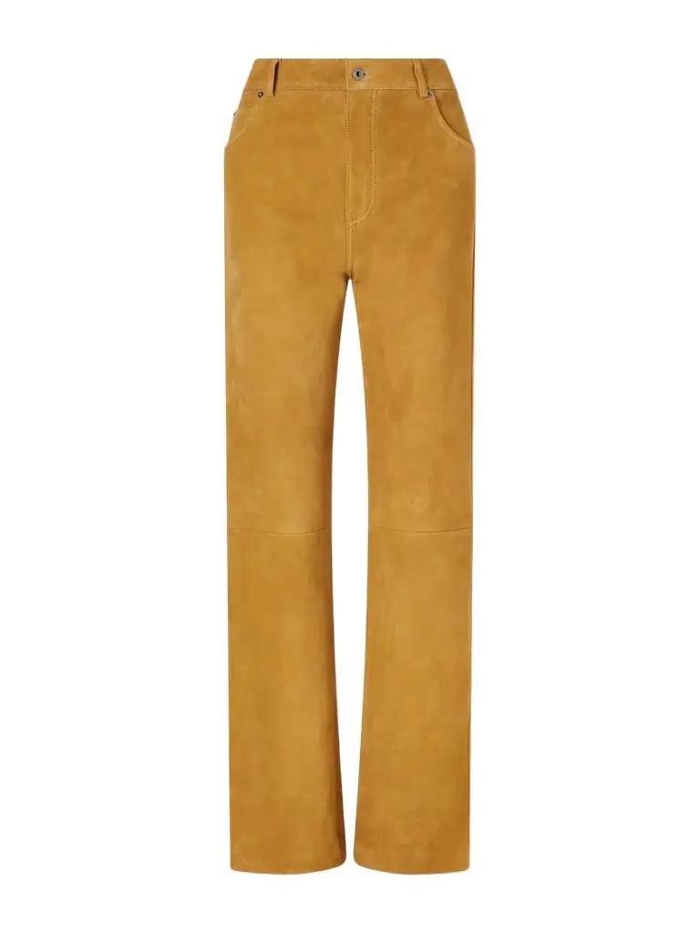 Loewe Suede High-rise Straight-leg Pants