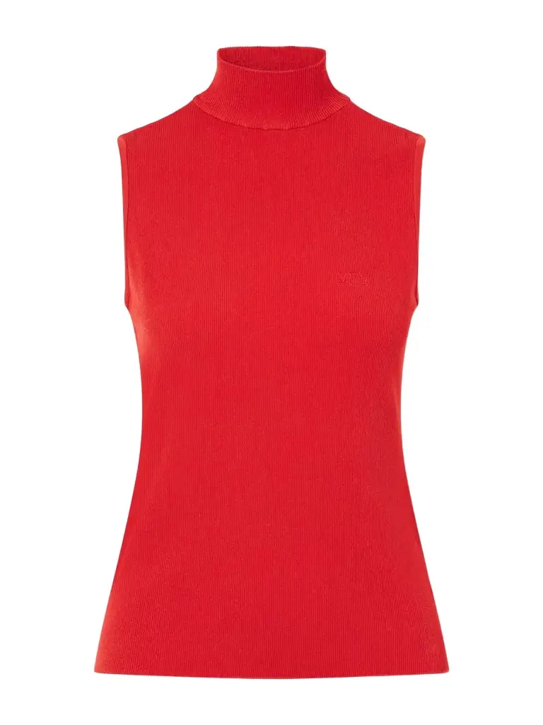 Loewe Logo-embroidered Ribbed-knit Turtleneck Top