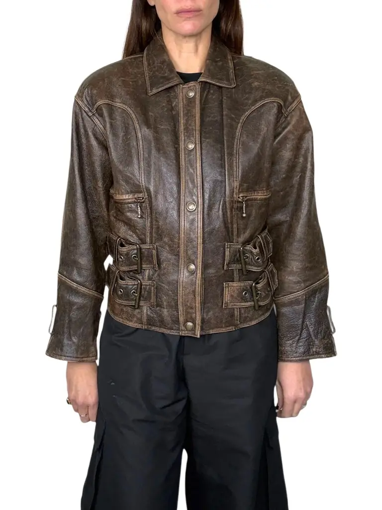 Jen Wonders Studio Leather Brown Jacket