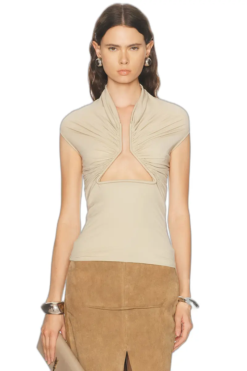 Rick Owens Jersey Short Sleeve Prong Top
