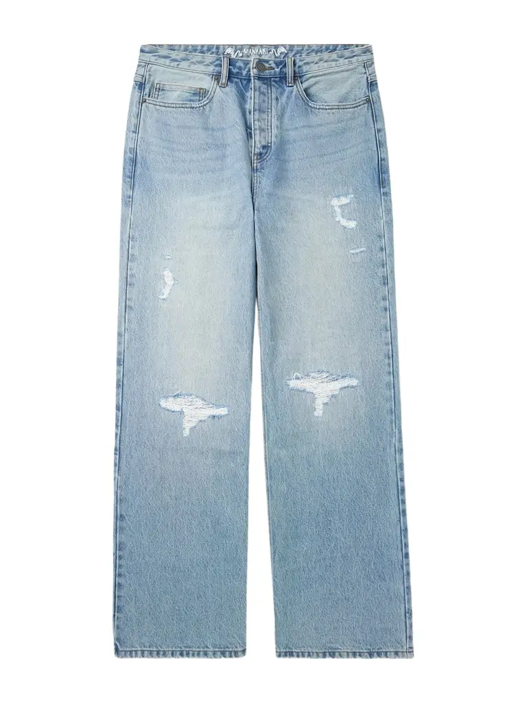 MANAAKI Rangi Straight-Leg Distressed Jeans - Men
