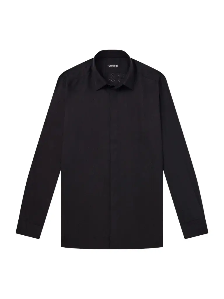 Tom Ford Perforated Silk-Twill Shirt - Men