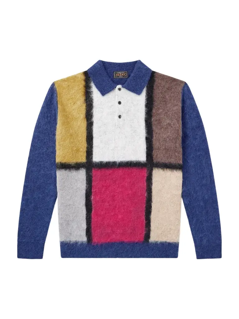 Beams Plus Colour-Block Polo Sweater - Men
