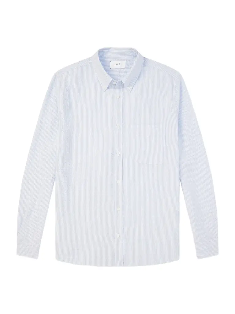 MR P. Button-Down Collar Striped Cotton-Seersucker Shirt - Men