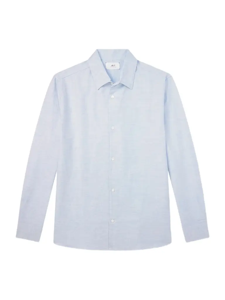 MR P. Cutaway-Collar Cotton, Linen and Cashmere-Blend Shirt - Men