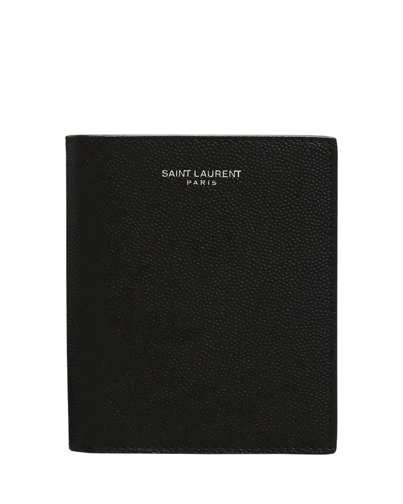 Saint Laurent Men's YSL Pebbled Leather Wallet