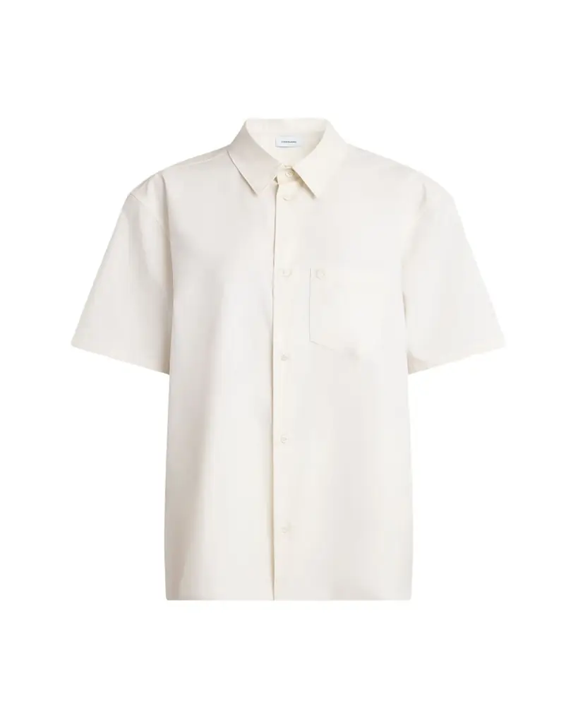 Ferragamo Silk Canvas Short-Sleeve Button-Down Shirt