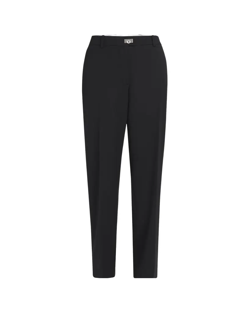 Ferragamo Turn-Lock Crepe Straight-Leg Pants