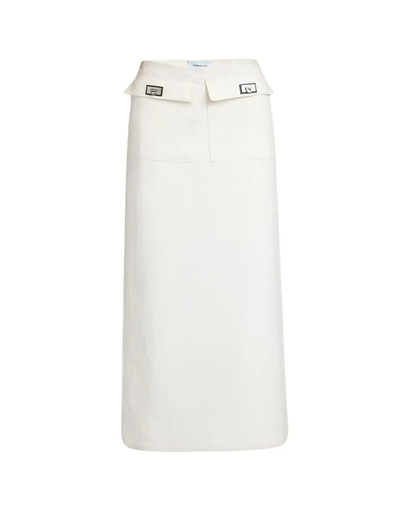 Ferragamo Turn-Lock Pocket Maxi Skirt