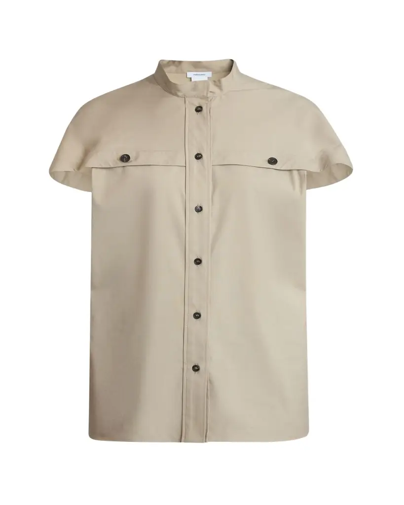 Ferragamo Organic Stretch Short-Sleeve Utility Shirt