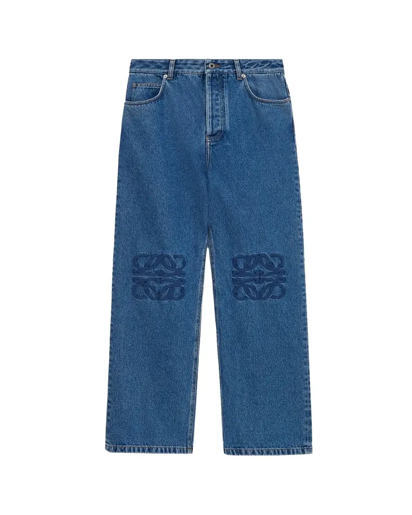 Loewe Men's Anagram Denim Baggy-Fit Jeans