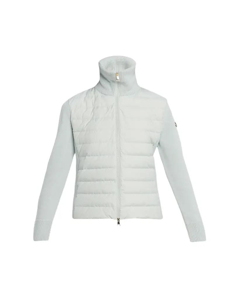Moncler Padded Wool Zip-Up Cardigan