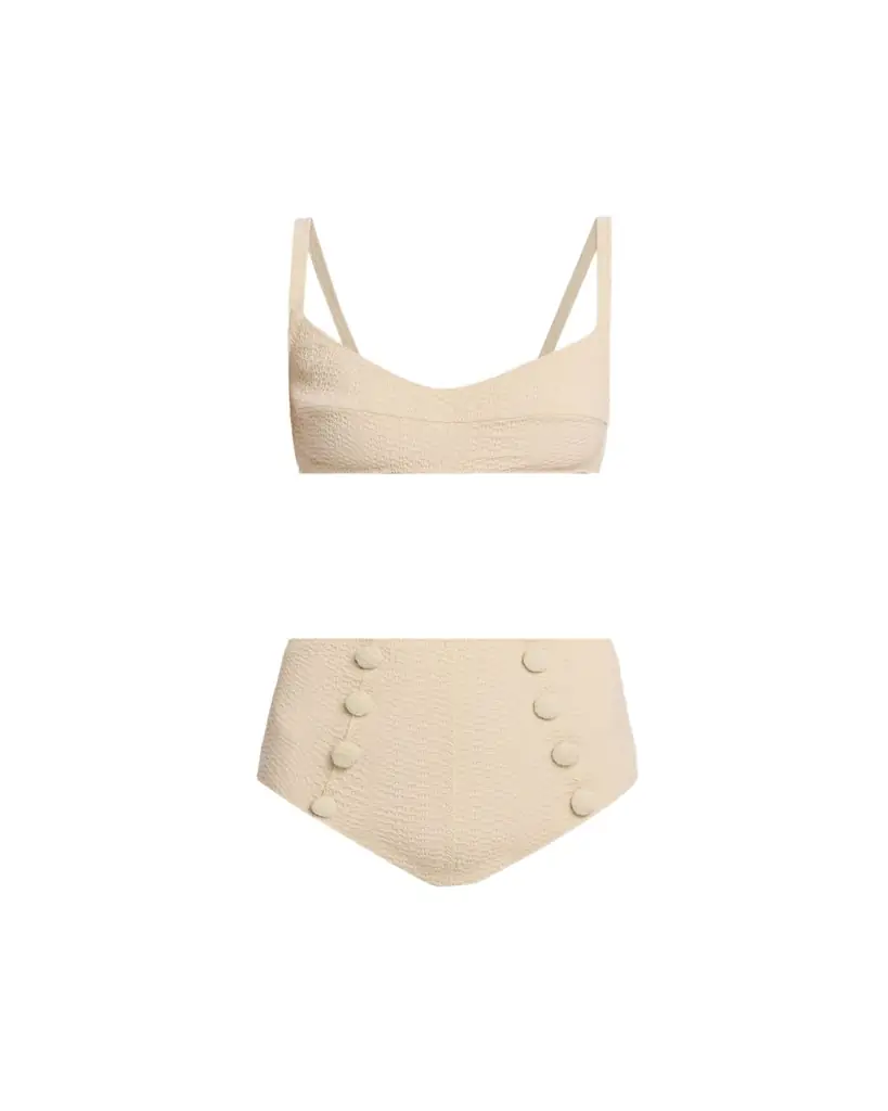 Lisa Marie Fernandez Seersucker Balconette Two-Piece Swimsuit