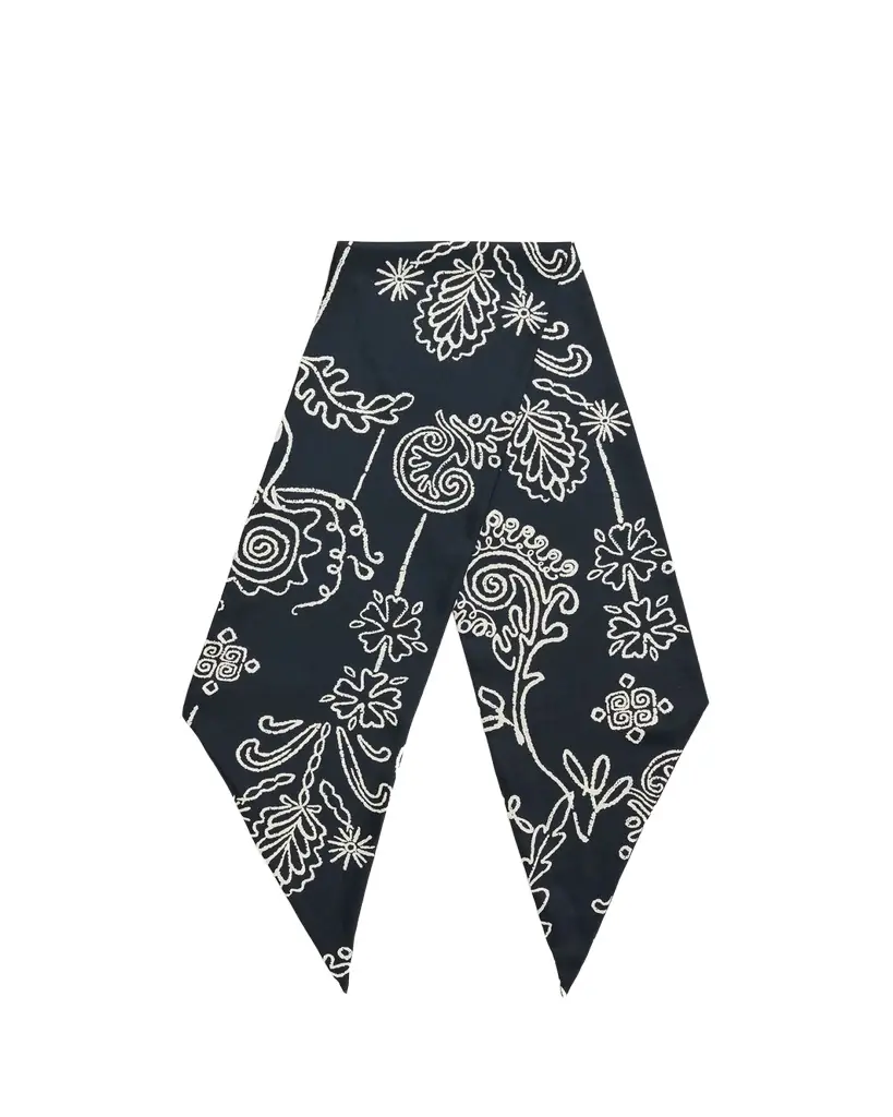 Giorgio Armani Men's Floral Artwork Silk Neck Scarf