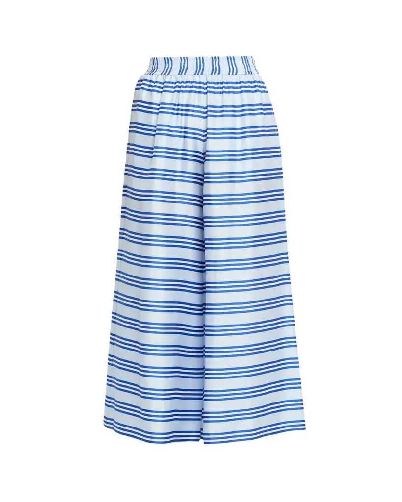 Rianna + Nina Wide-Leg Striped Silk Pants