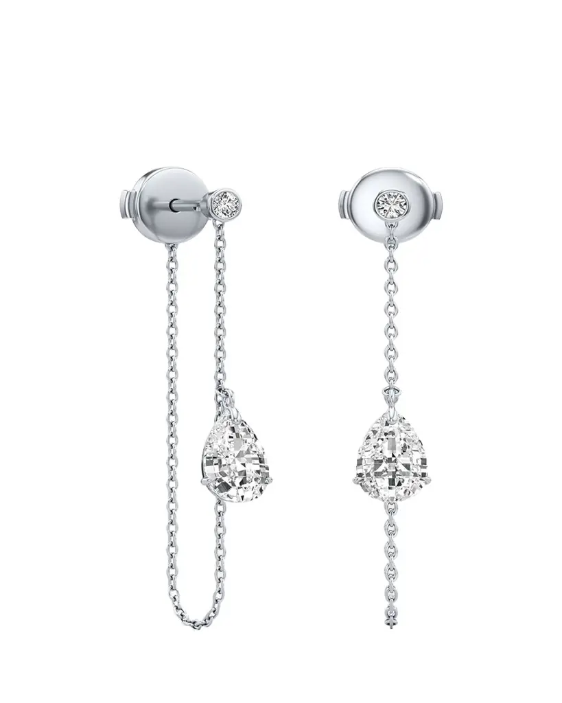 Unsaid Tear Lab-Grown Diamond Pure Drop Earrings