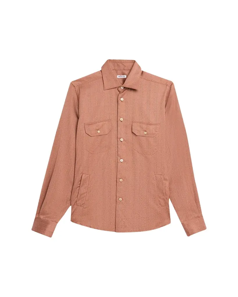 Kiton Men's Herringbone Cashmere Overshirt
