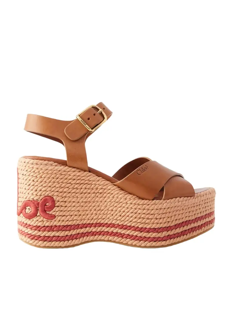 Chloé Leather Platform Espadrilles