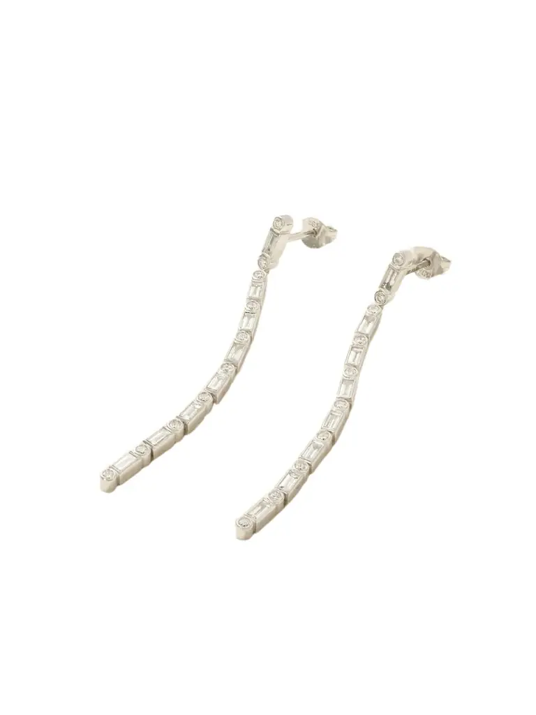Sydney Evan 14-karat White Gold Diamond Earrings