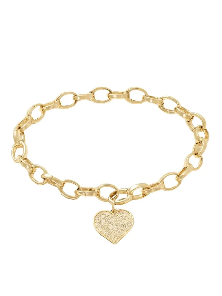 Sydney Evan Heart 14-karat Gold Diamond Bracelet